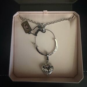 Juicy Couture Silver Heart Necklace with Charm Holder/Catcher